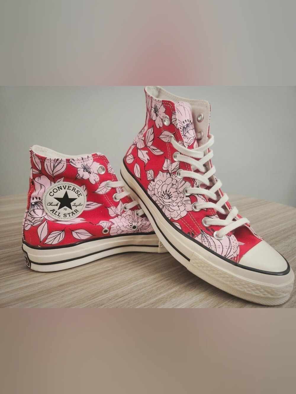 Converse Chuck 70 Hi Vintage Floral University Red Pink Women’s 9 Men’s 7